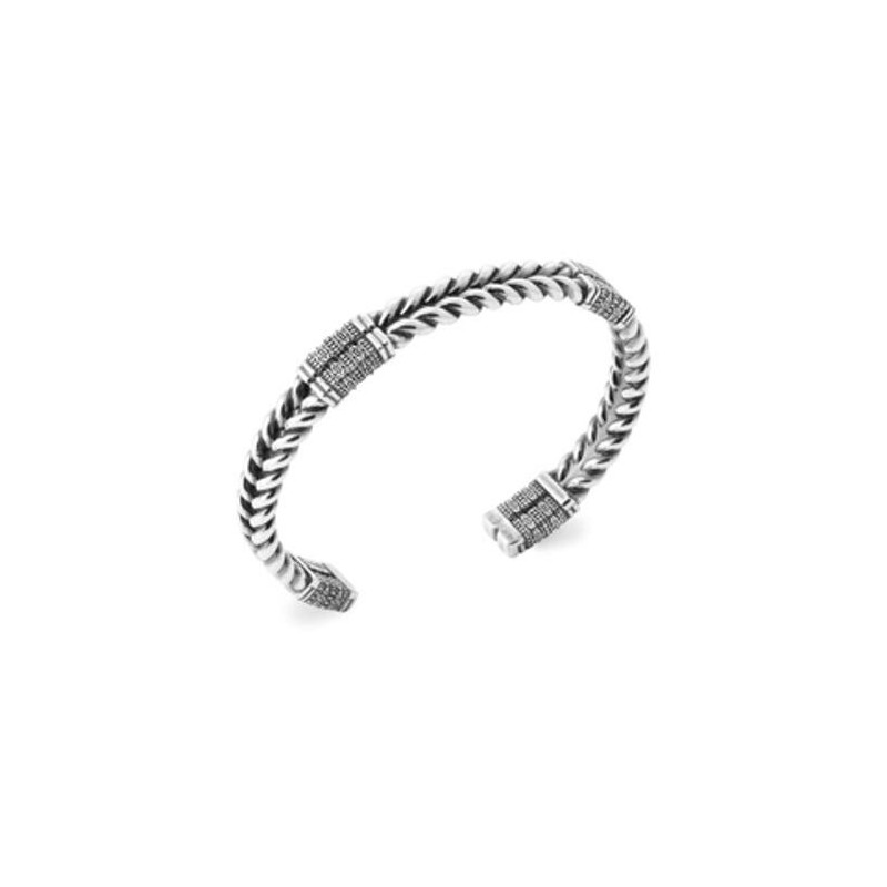Bracelet jonc en argent rhodié - bijouterie haillot la seyne sur mer