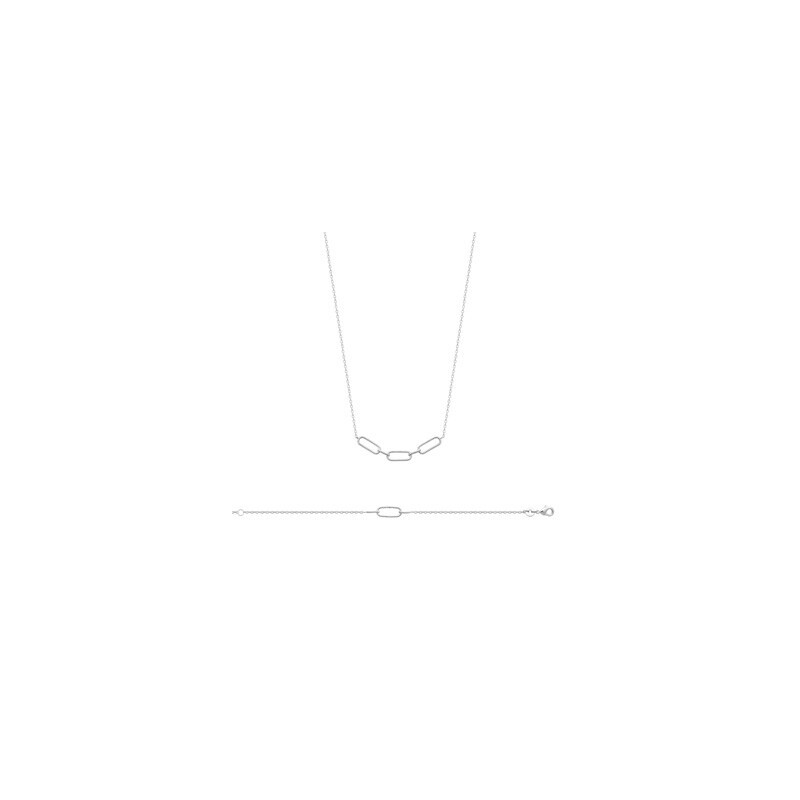 Bracelet en argent rhodié, 18cm - bijouterie haillot la seyne sur mer