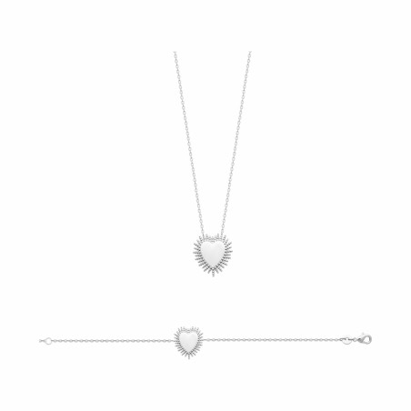 Bracelet en argent rhodié, 18cm - bijouterie haillot la seyne sur mer