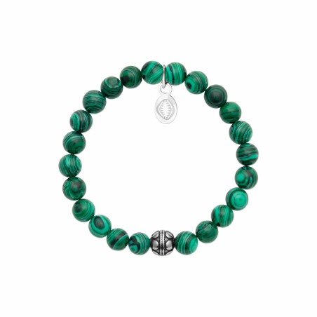 Bracelet en acier et malachite - bijouterie haillot la seyne sur mer
