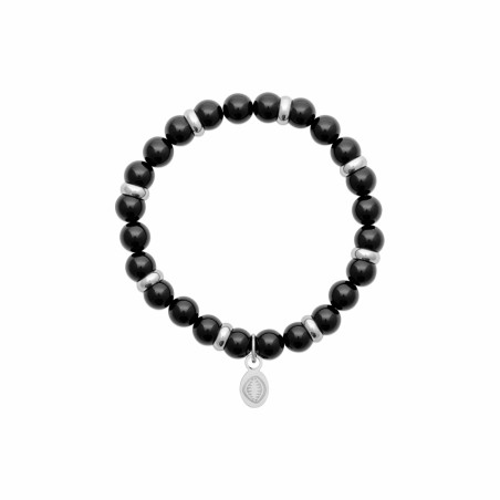 Bracelet en acier et agate noire - bijouterie haillot la seyne sur mer