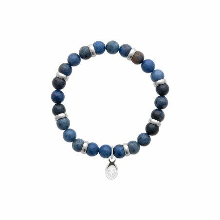 Bracelet en acier et sodalite - bijouterie haillot la seyne sur mer