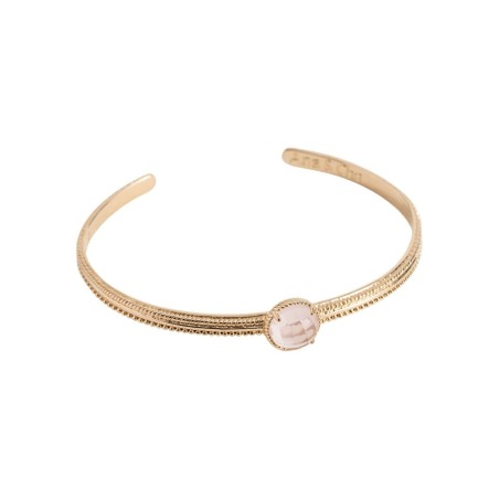 Bracelet Ana & Cha Héloïse en plaqué or jaune et quartz rose - bijouterie haillot la seyne sur mer