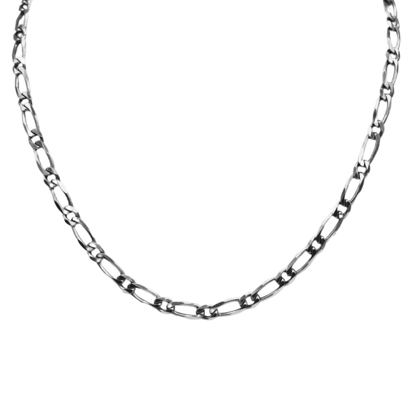 Chaîne Hawaï 1+1 en argent rhodié, 50cm - bijouterie haillot la seyne sur mer