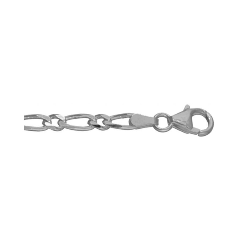 Chaîne Hawaï 1+1 en argent rhodié, 50cm - bijouterie haillot la seyne sur mer