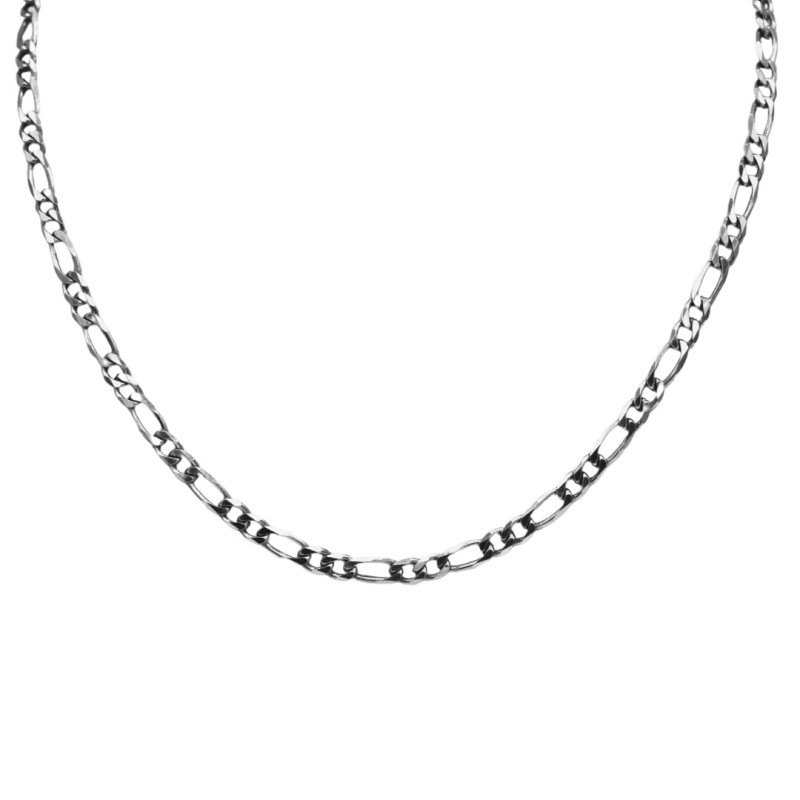 Chaîne Hawaï 1+2 en argent rhodié, 50cm - bijouterie haillot la seyne sur mer