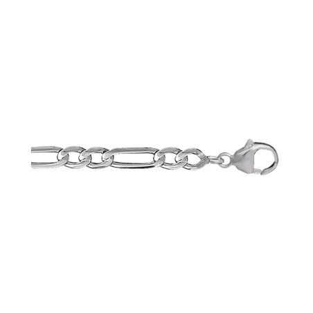 Chaîne Hawaï 1+2 en argent rhodié, 50cm - bijouterie haillot la seyne sur mer