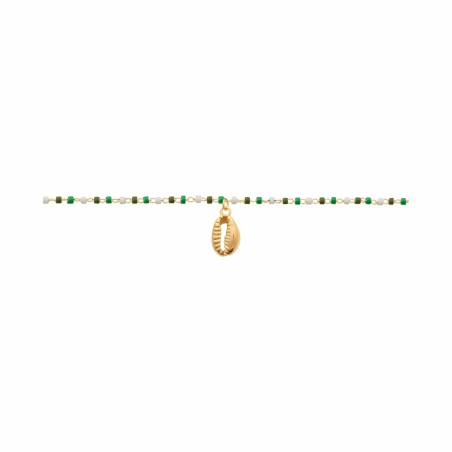 Chaîne de cheville en plaqué or et perle miyuki, 25cm - bijouterie haillot la seyne sur mer