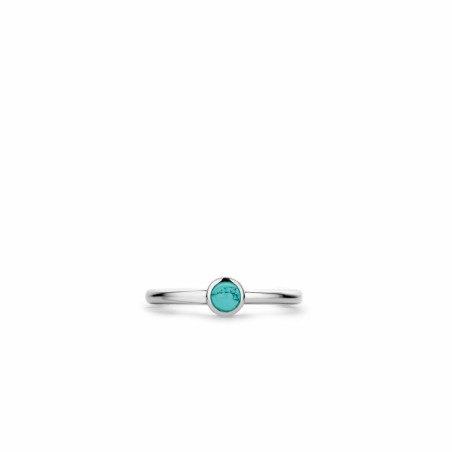 Bague Ti Sento en argent et pierre synthétique turquoise, serti clos - bijouterie haillot la seyne sur mer