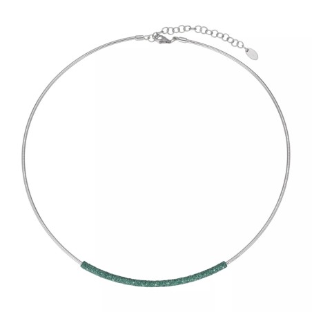 PESAVENTO Colore Collier Rhodié vers amazzonia - bijouterie haillot la seyne sur mer