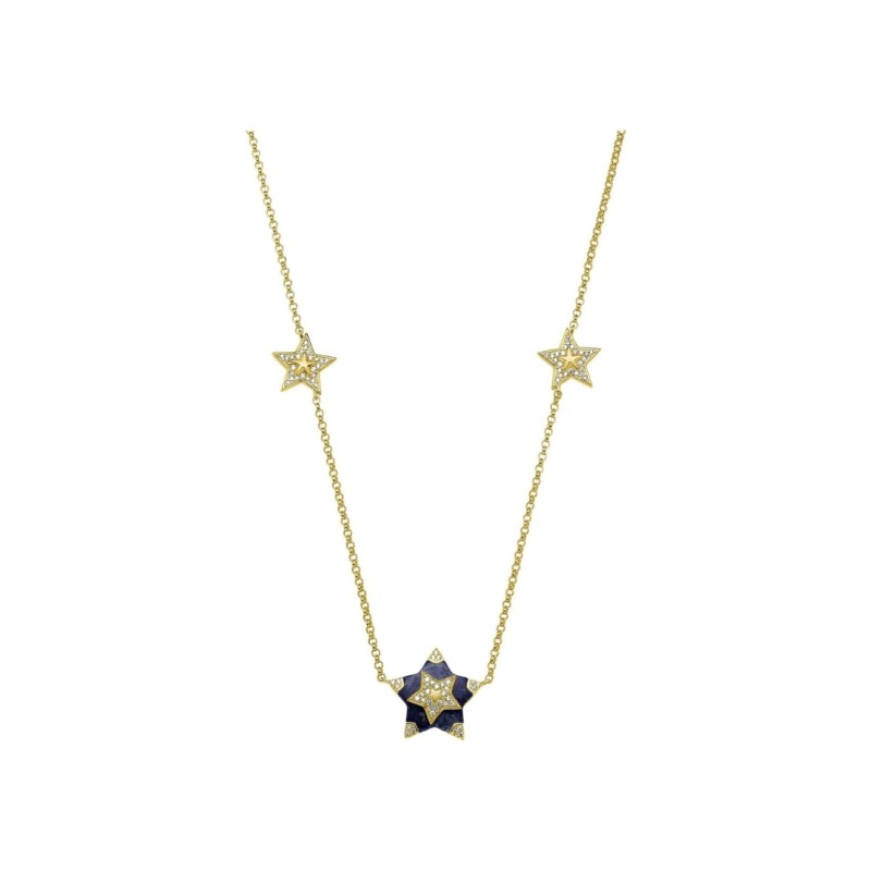 Collier Charles Garnier en argent doré, lapis lazuli et oxyde de zirconium - Bijouterie Haillot La Seyne sur mer 83