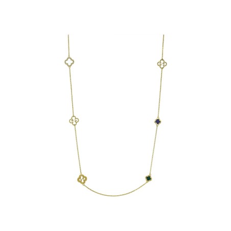 Sautoir Charles Garnier en argent doré, malachite, lapis lazuli et oxyde de zirconium - Bijouterie Haillot La Seyne sur mer 83