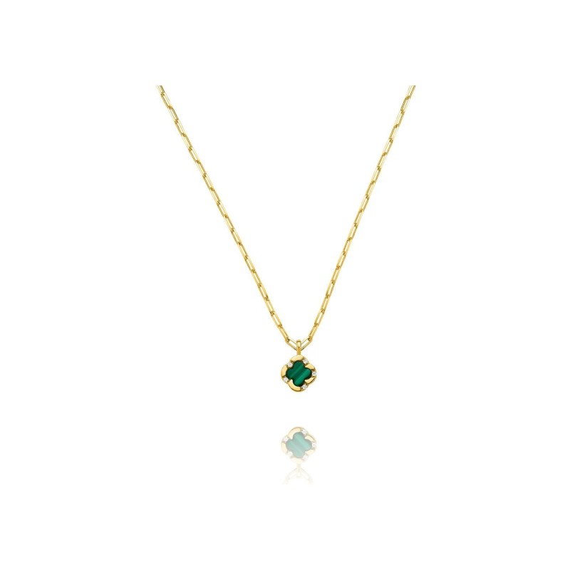 Collier Charles Garnier Légende en argent doré, malachite et oxydes de zirconium - Bijouterie Haillot La Seyne sur mer 83