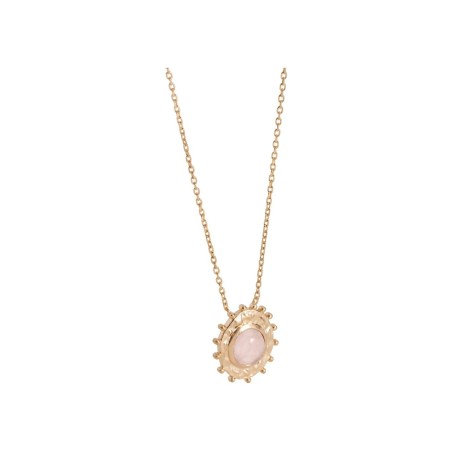 Collier Ana & Cha Odile en plaqué or jaune et quartz rose - Bijouterie Haillot La Seyne sur mer 83
