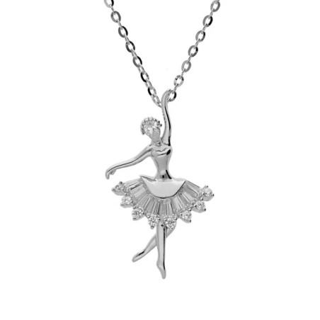 COLLIER ARGENT RHODIE DANSEUSE - Bijouterie Haillot La Seyne Six Fours 83
