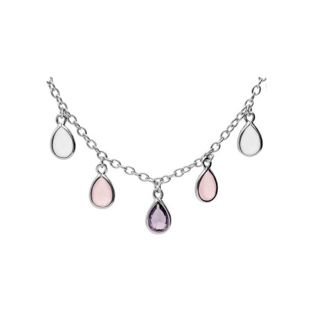 Collier en argent rhodié Gouttes et oxydes de zirconium - Bijouterie Haillot La Seyne Sur Mer Six Fours 83