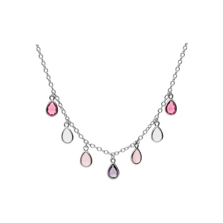 Collier en argent rhodié Gouttes et oxydes de zirconium - Bijouterie Haillot La Seyne Sur Mer Six Fours 83