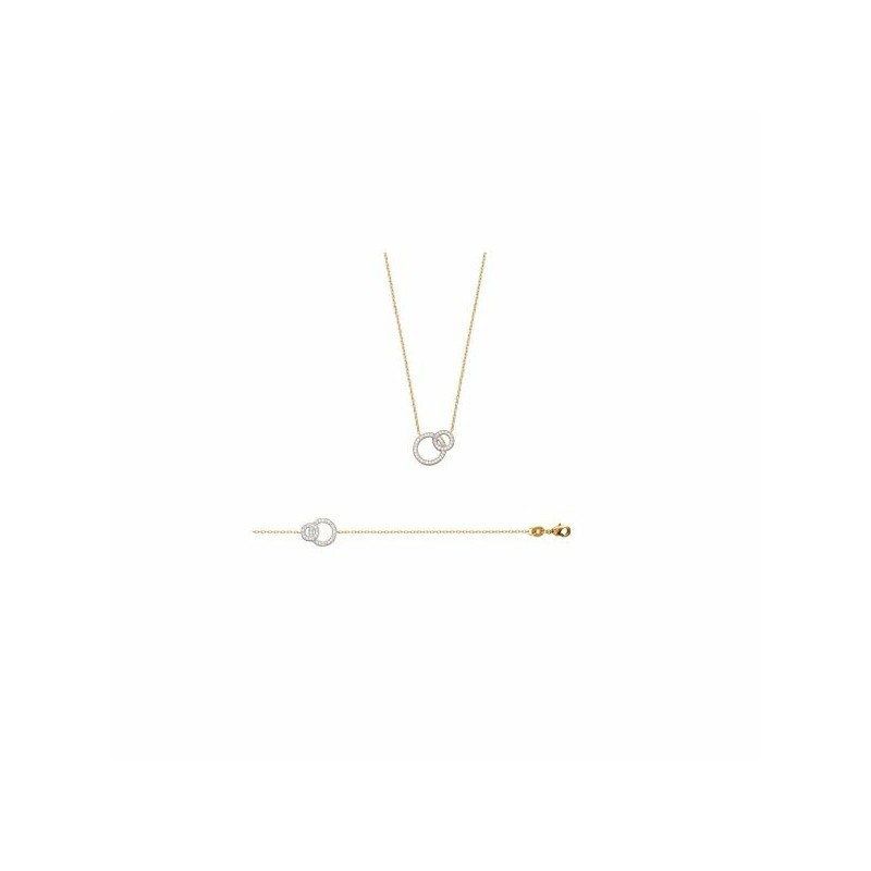 Collier en plaqué or cercles et oxydes de zirconium - Bijouterie Haillot La Seyne Sur Mer Six Fours 83