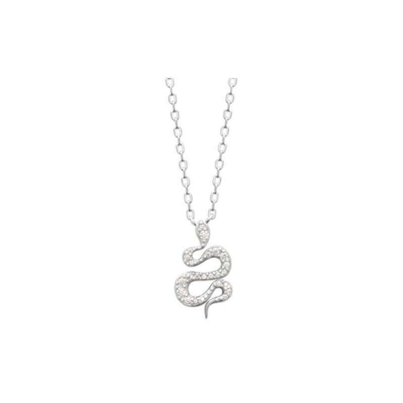Collier Serpent en argent rhodié et oxyde de zirconium - Bijouterie Haillot La Seyne Sur Mer Six Fours 83