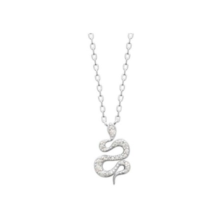 Collier Serpent en argent rhodié et oxyde de zirconium - Bijouterie Haillot La Seyne Sur Mer Six Fours 83