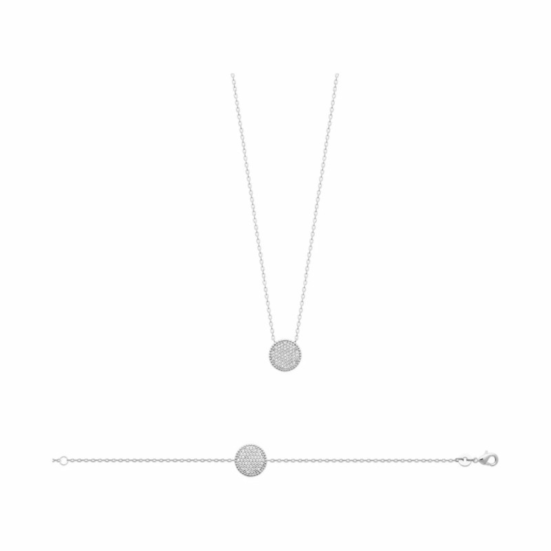 Collier Rond en argent rhodié et oxydes de zirconium - Bijouterie Haillot La Seyne Sur Mer Six Fours 83