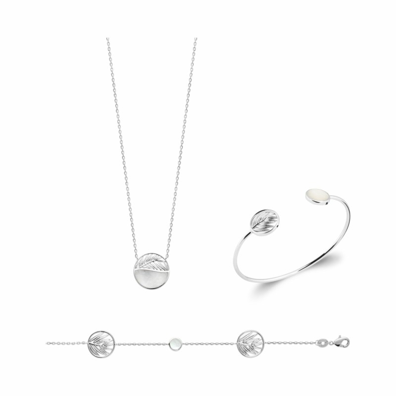 Collier en argent rhodié et nacre - Bijouterie Haillot La Seyne Sur Mer Six Fours 83