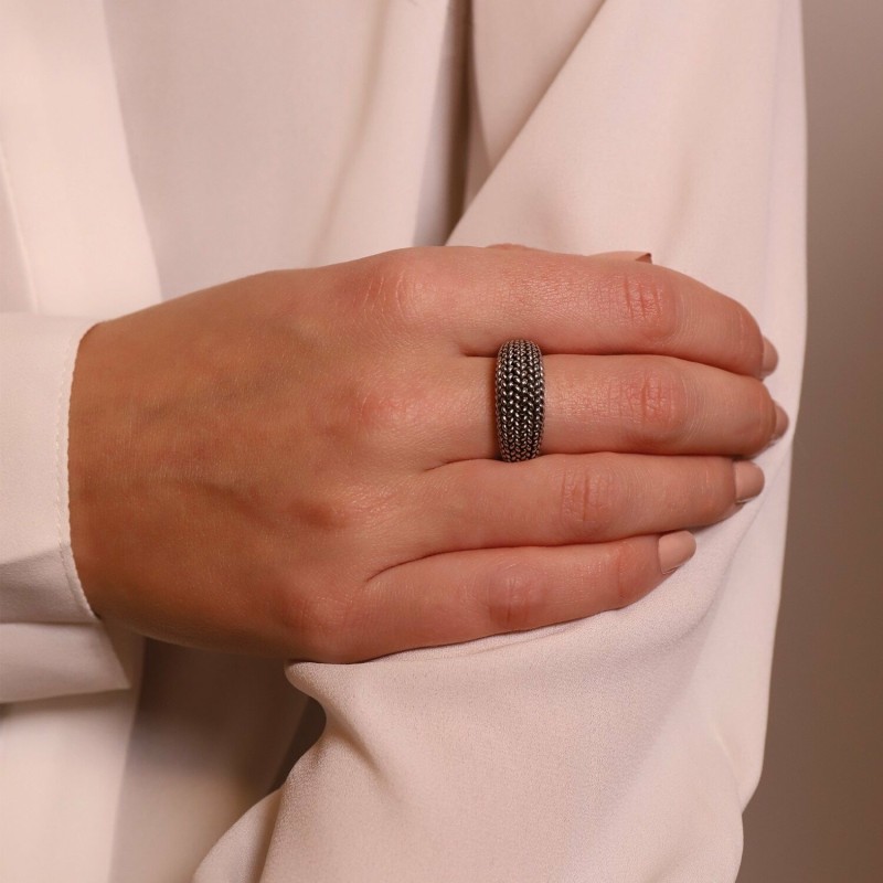 Bague Ti Sento en argent, trois rangs épis - bijouterie haillot la seyne sur mer