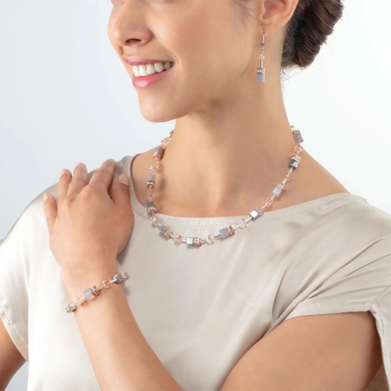 Collier Cœur de Lion GeoCUBE en acier, cristaux Swarovski, agate et strass - Bijouterie Haillot La Seyne Sur Mer Six Fours 83