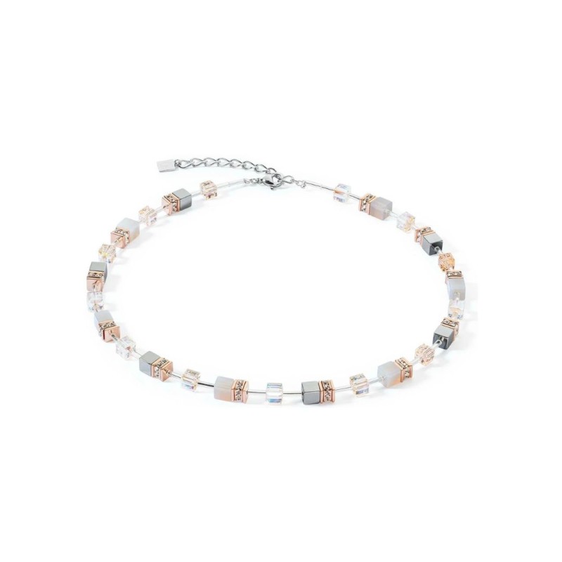 Collier Cœur de Lion GeoCUBE en acier, cristaux Swarovski, agate et strass - Bijouterie Haillot La Seyne Sur Mer Six Fours 83