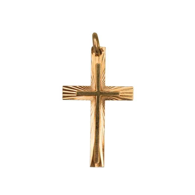 Pendentif Croix Or jaune 18k - Bijouterie Haillot La Seyne Sur Mer 83