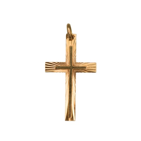 Pendentif Croix Or jaune 18k - Bijouterie Haillot La Seyne Sur Mer 83