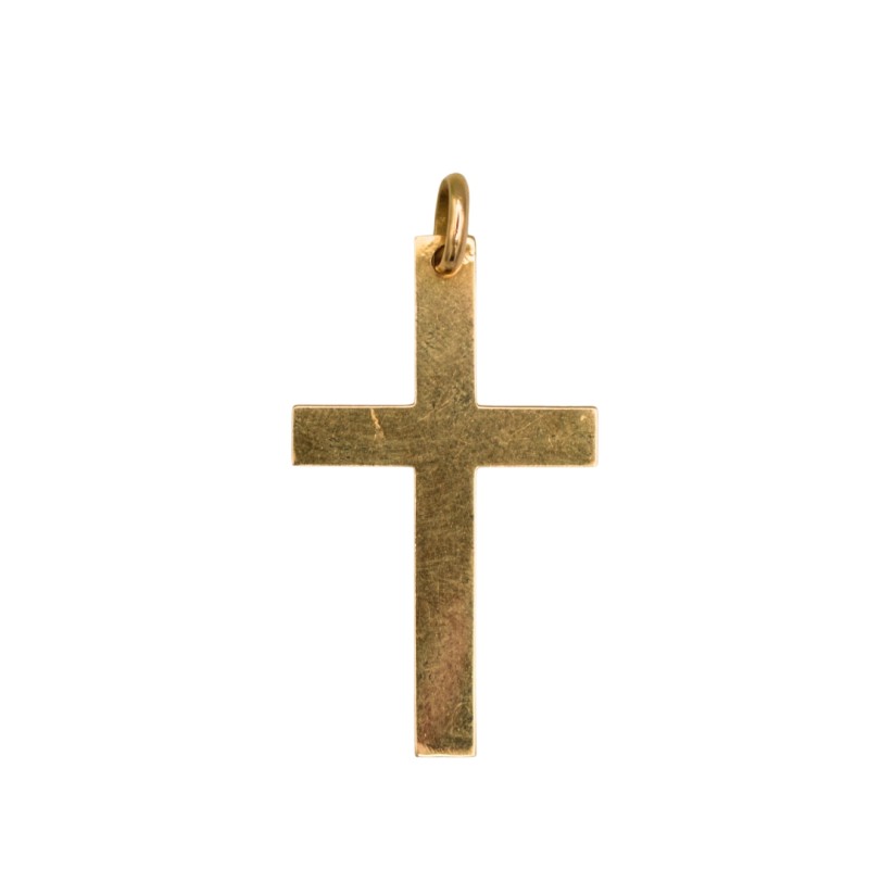 Pendentif Croix Or jaune 18k - Bijouterie Haillot La Seyne Sur Mer 83