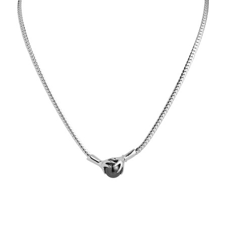 Collier Jourdan Femme Helice Argent Hématite maille anglaise - Bijouterie Haillot La Seyne sur mer 83