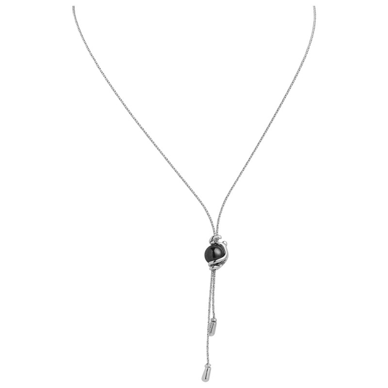 Collier Cravate Jourdan Femme Dune Argent Hématite - Bijouterie Haillot La Seyne sur mer 83