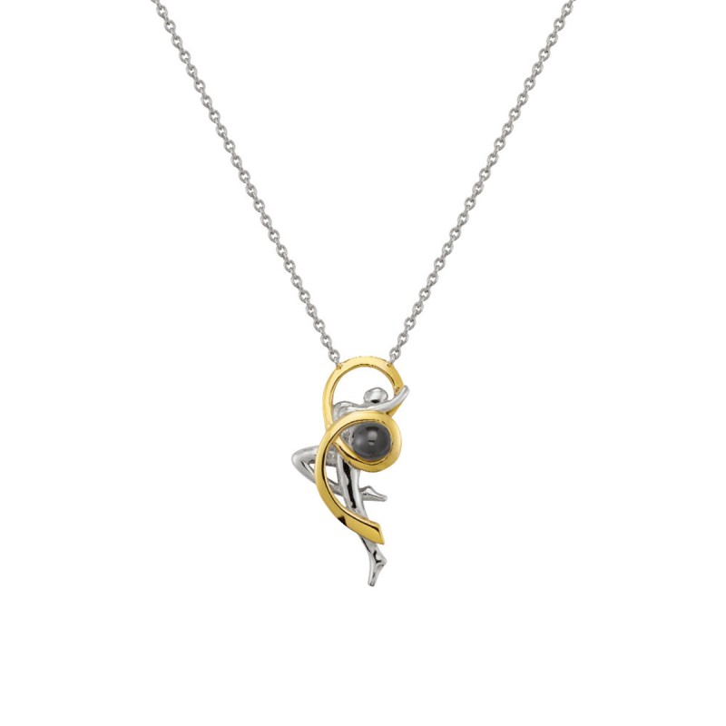 Collier Jourdan Femme Volute Argent Bicolore Hématite - Bijouterie Haillot La Seyne sur mer 83
