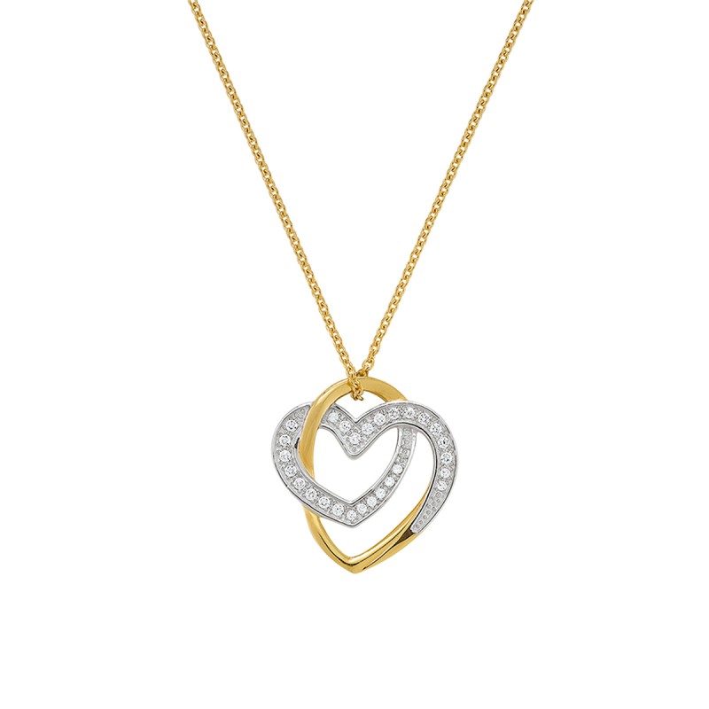 Collier Jourdan Femme Roxane Argent Bicolore Coeur - Bijouterie Haillot La Seyne sur mer 83