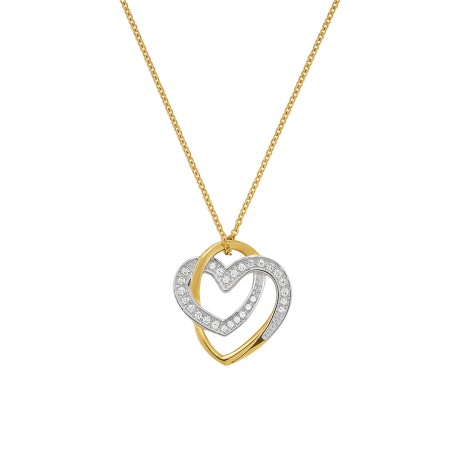 Collier Jourdan Femme Roxane Argent Bicolore Coeur - Bijouterie Haillot La Seyne sur mer 83