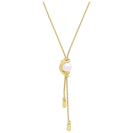 Collier Cravate Jourdan Femme Dune Argent Doré Perles d'imitation - Bijouterie Haillot La Seyne sur mer 83