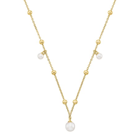 Collier Jourdan Femme Aurelia Argent Doré Perles d'imitation - Bijouterie Haillot La Seyne sur mer 83