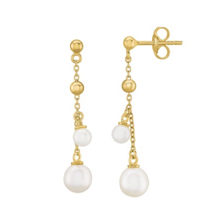 Boucles d'oreilles Jourdan Femme Aurelia Argent Doré Perles d'imitation - Bijouterie Haillot La Seyne sur mer 83