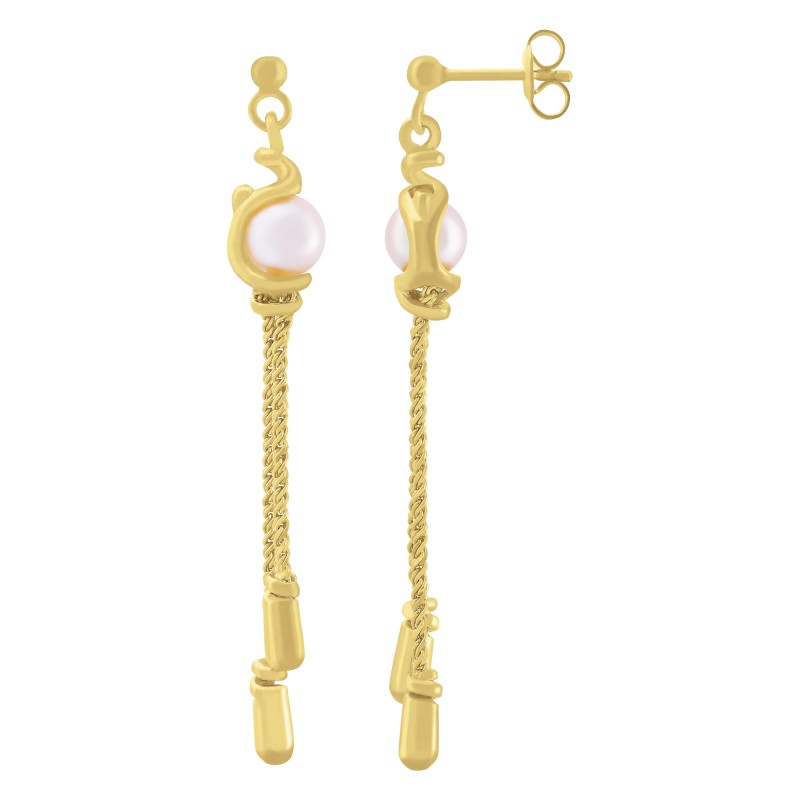 Boucles d'oreilles Jourdan Femme Dune Argent Doré Perles d'imitation - Bijouterie Haillot La Seyne sur mer 83