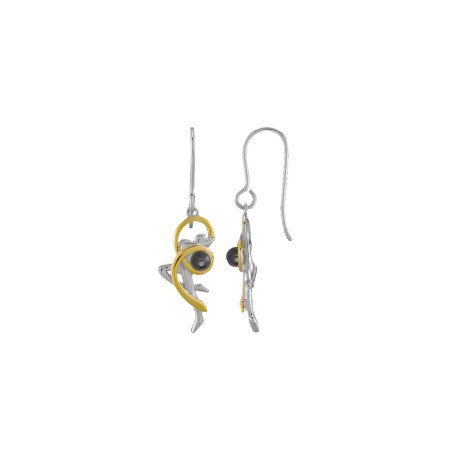 Boucles d'oreilles Jourdan Femme VOLUTE Argent Doré bicolore - Bijouterie Haillot La Seyne sur mer 83