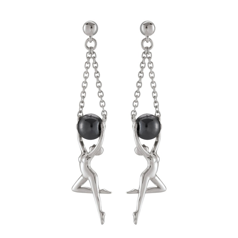 Boucles d'oreilles Jourdan Femme Grace Argent Hématite - Bijouterie Haillot La Seyne sur mer 83