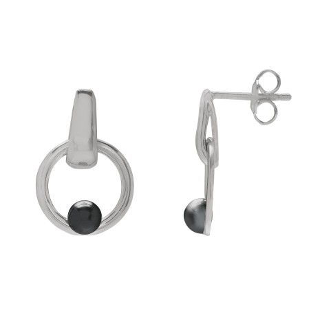 Boucles d'oreilles Jourdan Femme Dualia Argent Hématite - Bijouterie Haillot La Seyne sur mer 83