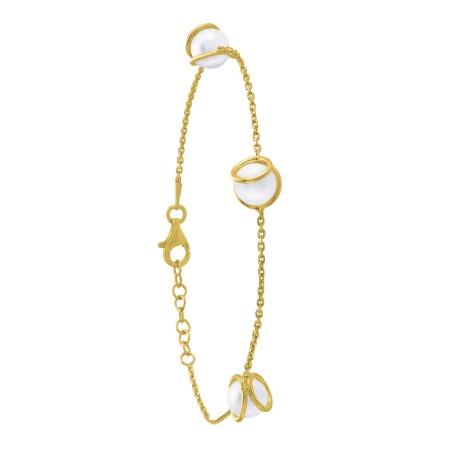 Bracelet Jourdan Femme Lyse Argent doré perles d'imitation - Bijouterie Haillot La Seyne sur mer 83