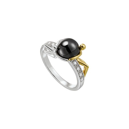 Bague Jourdan Femme Argent doré Bicolore hématite - Bijouterie Haillot La Seyne sur mer 83