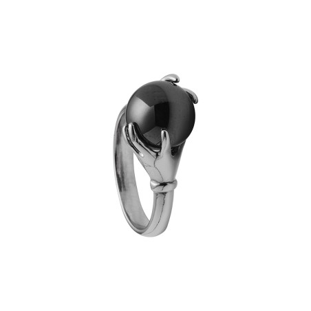 Bague Jourdan Femme Helice Argent hématite - Bijouterie Haillot La Seyne sur mer 83