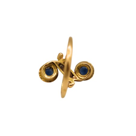 Bague toi & moi Saphirs & Diamants Or 18k - Bijouterie Haillot La Seyne Sur Mer 83