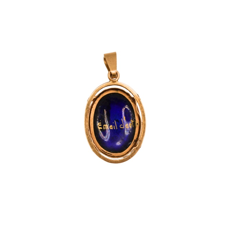 Pendentif Vierge Email Or 18k - Bijouterie Haillot La Seyne Sur Mer 83