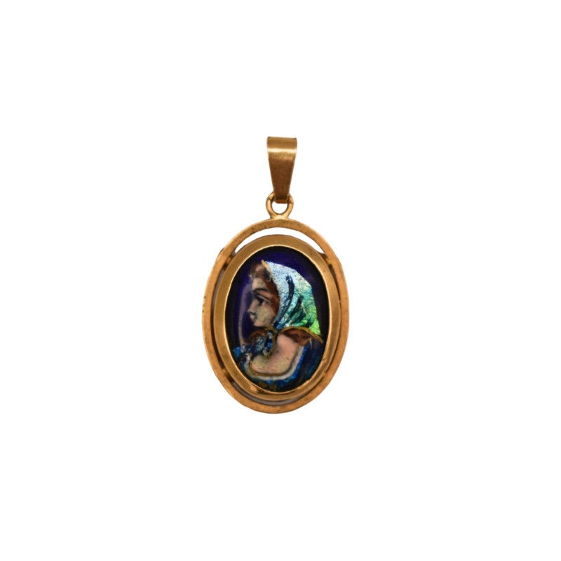Pendentif Vierge Email Or 18k - Bijouterie Haillot La Seyne Sur Mer 83